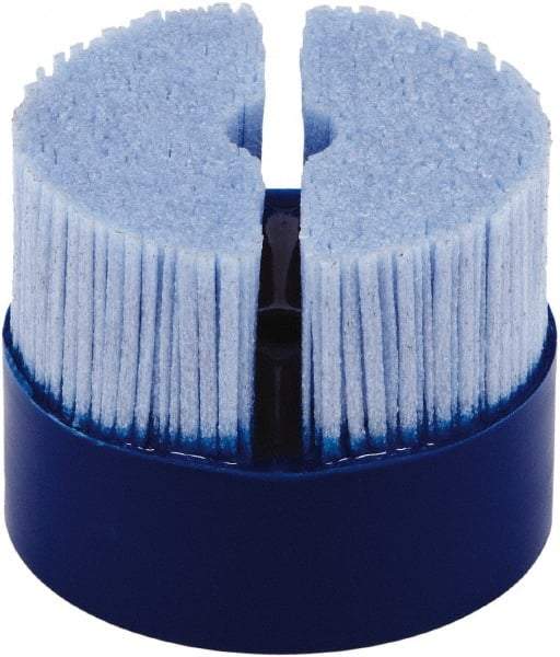 Tanis - 2" 80 Grit Ceramic Crimped Disc Brush - Drive Arbor Connector, 1-1/4" Trim Length, 3/8" Arbor Hole - Strong Tooling