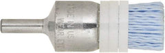 Tanis - 180 Grit, 1/2" Brush Diam, Crimped, End Brush - 1/4" Diam Steel Shank, 10,000 Max RPM - Strong Tooling