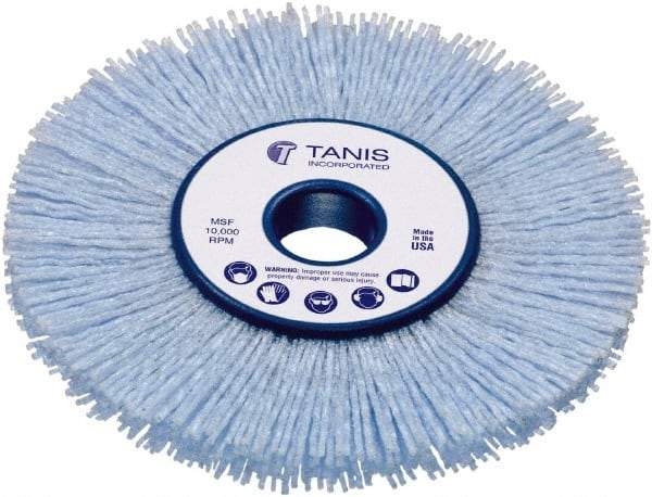 Tanis - 12" OD, 4-1/4" Arbor Hole, Crimped Nylon Wheel Brush - 1" Face Width, 3" Trim Length, 0.035" Filament Diam - Strong Tooling