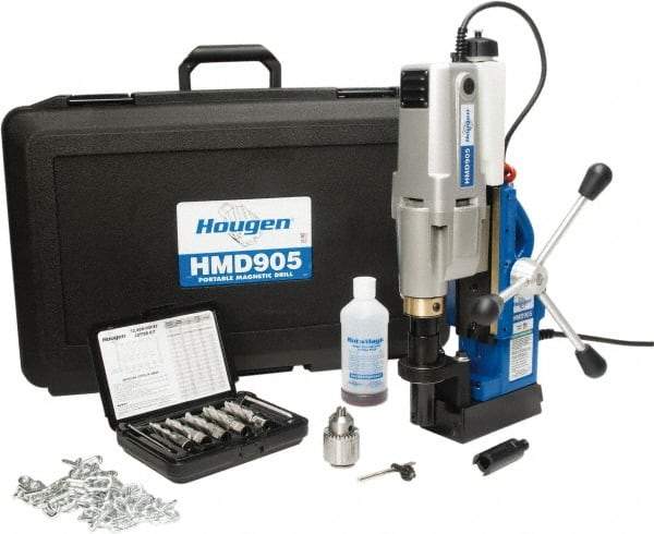 Hougen - 2" Travel, Portable Magnetic Drill Press - 250 & 450 RPM, 9 Amps, 1.5 hp, 1035 Watts - Strong Tooling