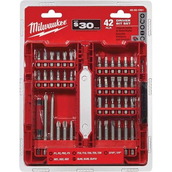 Milwaukee Tool - Power & Impact Screwdriver Bit Sets Point Type: Assorted Bit Type: Driver - Strong Tooling