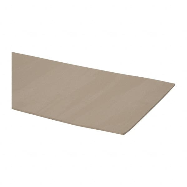 Made in USA - 24" Long, 12" Wide, Natural Gum Rubber Foam Sheet - 35 to 45 Durometer, Tan, -20 to 140°F, 3,000 psi Tensile Strength, Stock Length - Strong Tooling