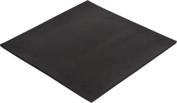 Made in USA - 12" Long, 12" Wide, Buna-N Rubber Foam Sheet - 35 to 45 Durometer, Black, -20 to 170°F, 800 psi Tensile Strength, Stock Length - Strong Tooling