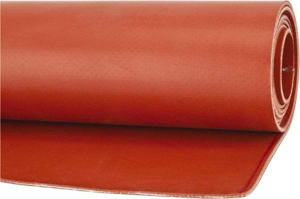 Made in USA - 36" Wide, Fiberglass-Reinforced Silicone Rubber Foam Sheet - 65 to 75 Durometer, Red, -65 to 400°F, Cut-to-Length - Strong Tooling