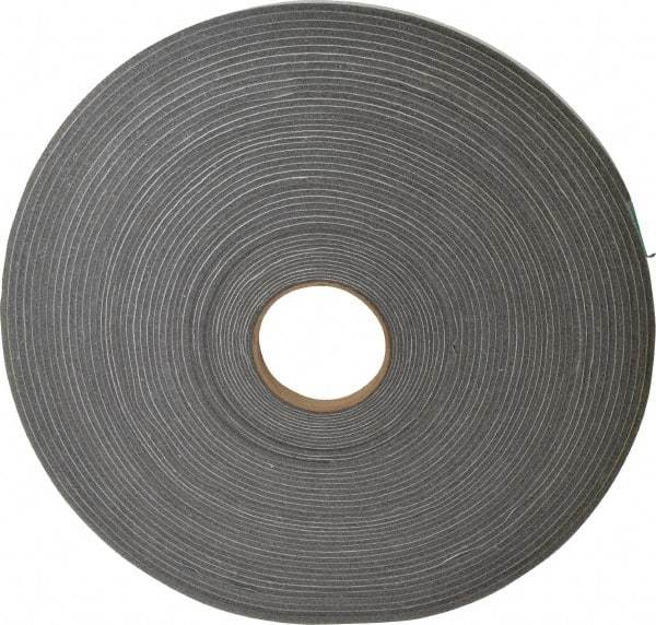 Made in USA - 3/16" Thick x 1/2" Wide x 100' Long Gray Open Cell Polyurethane Foam Rubber Roll - Stock Length, Adhesive Back, 1.8 to 2.2 Lb/Cu Ft Density, -20°F to 160°F - Strong Tooling