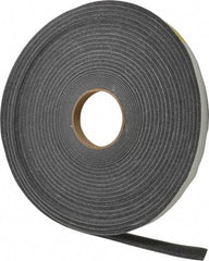 Made in USA - 1/4" Thick x 3/4" Wide x 50' Long Gray Open Cell Polyurethane Foam Rubber Roll - Stock Length, Adhesive Back, 1.8 to 2.2 Lb/Cu Ft Density, -20°F to 160°F - Strong Tooling