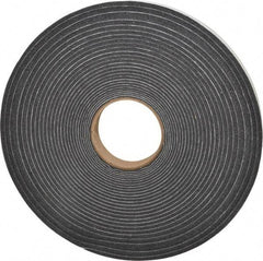 Made in USA - 3/8" Thick x 1" Wide x 50' Long Gray Open Cell Polyurethane Foam Rubber Roll - Stock Length, Adhesive Back, 1.8 to 2.2 Lb/Cu Ft Density, -20°F to 160°F - Strong Tooling