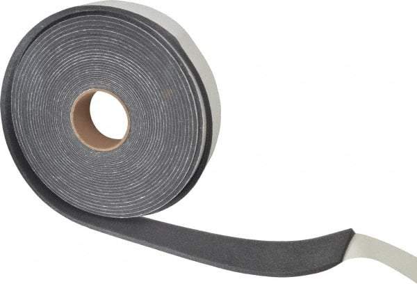 Made in USA - 3/8" Thick x 2" Wide x 50' Long Gray Open Cell Polyurethane Foam Rubber Roll - Stock Length, Adhesive Back, 1.8 to 2.2 Lb/Cu Ft Density, -20°F to 160°F - Strong Tooling