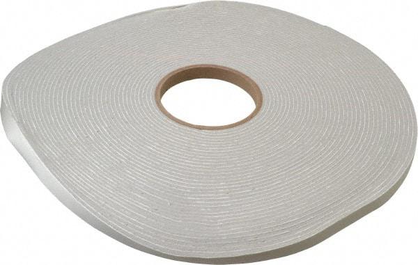 Made in USA - 1/8" Thick x 1/2" Wide x 75' Long Gray Closed Cell PVC Foam Rubber Roll - Stock Length, Adhesive Back, 8 Lb/Cu Ft Density, -20°F to 130°F - Strong Tooling