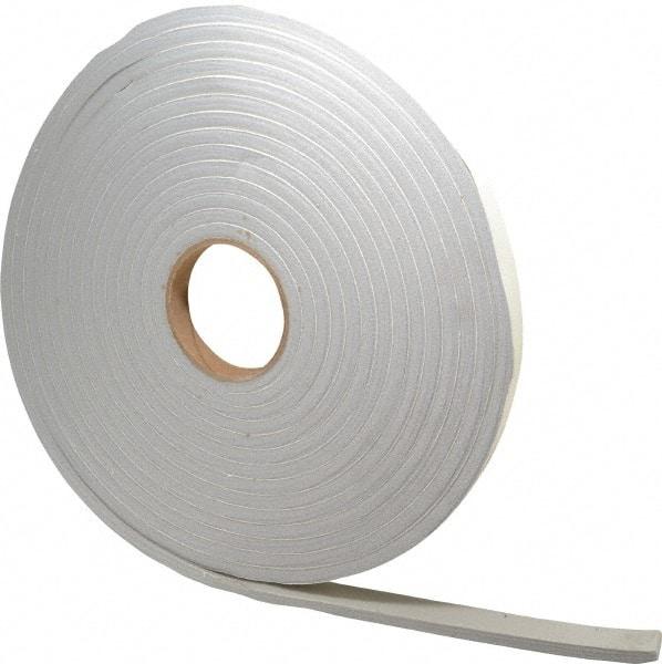 Made in USA - 3/8" Thick x 3/4" Wide x 30' Long Gray Closed Cell PVC Foam Rubber Roll - Stock Length, Adhesive Back, 8 Lb/Cu Ft Density, -20°F to 130°F - Strong Tooling