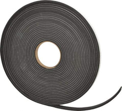 Made in USA - 3/16" Thick x 1/2" Wide x 50' Long Black Closed Cell Neoprene-Blend Spring Rubber Roll - Stock Length, Adhesive Back, 8 to 11 Lb/Cu Ft Density, -40°F to 158°F - Strong Tooling