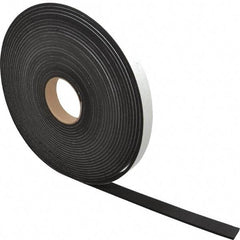 Made in USA - 3/16" Thick x 1" Wide x 50' Long Black Closed Cell Neoprene-Blend Spring Rubber Roll - Stock Length, Adhesive Back, 8 to 11 Lb/Cu Ft Density, -40°F to 158°F - Strong Tooling