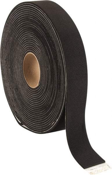 Made in USA - 3/16" Thick x 2" Wide x 50' Long Black Closed Cell Neoprene-Blend Spring Rubber Roll - Stock Length, Adhesive Back, 8 to 11 Lb/Cu Ft Density, -40°F to 158°F - Strong Tooling