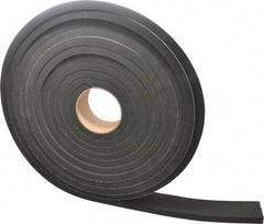 Made in USA - 1/2" Thick x 2" Wide x 25' Long Black Closed Cell Neoprene-Blend Spring Rubber Roll - Stock Length, Adhesive Back, 8 to 11 Lb/Cu Ft Density, -40°F to 158°F - Strong Tooling