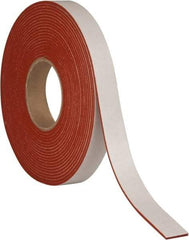 Made in USA - 3/16" Thick x 3/4" Wide x 20' Long Tan-Orange Closed Cell Silicone Foam Rubber Roll - Stock Length, Adhesive Back, 33 Lb/Cu Ft Density, -100°F to 500°F - Strong Tooling