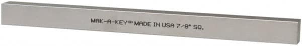 Made in USA - 12" Long x 7/8" High x 7/8" Wide, Zinc-Plated Oversized Key Stock - C1018 Steel - Strong Tooling