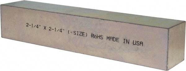 Made in USA - 12" Long x 2-1/4" High x 2-1/4" Wide, Zinc-Plated Oversized Key Stock - C1018 Steel - Strong Tooling