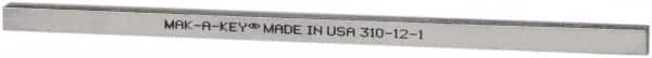 Made in USA - 12" Long, Zinc-Plated Step Key Stock for Shafts - C1018 Steel - Strong Tooling