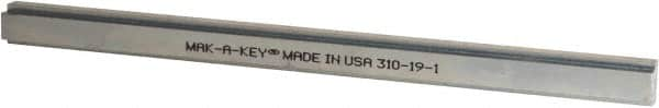 Made in USA - 12" Long, Zinc-Plated Step Key Stock for Shafts - C1018 Steel - Strong Tooling