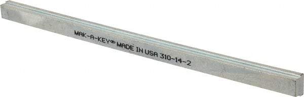 Made in USA - 12" Long, Zinc-Plated Step Key Stock for Gears - C1018 Steel - Strong Tooling