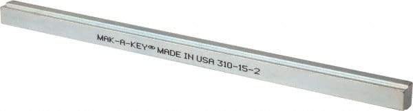 Made in USA - 12" Long, Zinc-Plated Step Key Stock for Gears - C1018 Steel - Strong Tooling