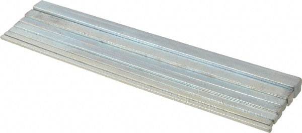 Made in USA - 12" Long, Zinc-Plated Step Key Stock Assortment - C1018 Steel - Strong Tooling