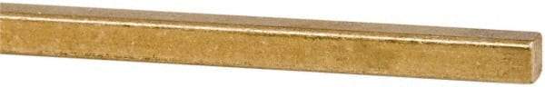 Made in USA - 12" Long x 3/16" High x 3/16" Wide, Over/Undersized Key Stock - Alloy 360 Brass - Strong Tooling