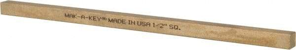 Made in USA - 12" Long x 1/2" High x 1/2" Wide, Over/Undersized Key Stock - Alloy 360 Brass - Strong Tooling