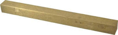 Made in USA - 12" Long x 1" High x 1" Wide, Over/Undersized Key Stock - Alloy 360 Brass - Strong Tooling