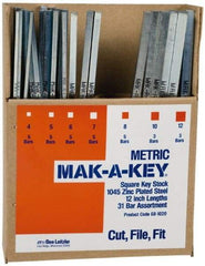 Value Collection - 12" Long, Zinc-Plated Key Stock Assortment - C1045 Steel - Strong Tooling