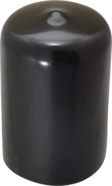 Caplugs - 1" ID, Stretchable Cap - 1-1/2" Long, Vinyl, Black - Strong Tooling