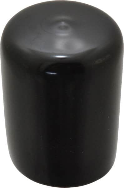 Caplugs - 1-1/8" ID, Stretchable Cap - 1-1/2" Long, Vinyl, Black - Strong Tooling