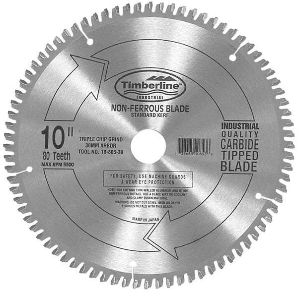 Amana Tool - 10" Diam, 5/8" Arbor Hole Diam, 60 Tooth Wet & Dry Cut Saw Blade - Carbide-Tipped, Chip Free Action, Standard Round Arbor - Strong Tooling