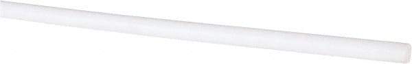 Made in USA - 6' Long, 3/16" Diam, PTFE (Virgin) Plastic Rod - White - Strong Tooling