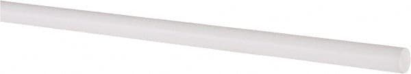 Made in USA - 2' Long, 1/4" Diam, PTFE (Virgin) Plastic Rod - White - Strong Tooling