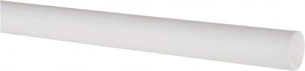 Made in USA - 5' Long, 5/8" Diam, PTFE (Virgin) Plastic Rod - White - Strong Tooling