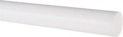 Made in USA - 3' Long, 1" Diam, PTFE (Virgin) Plastic Rod - White - Strong Tooling