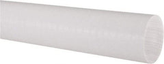 Made in USA - 3' Long, 2" Diam, PTFE (Virgin) Plastic Rod - White - Strong Tooling