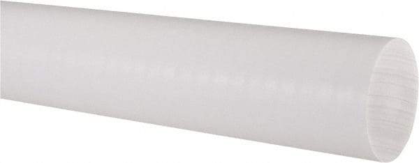 Made in USA - 6' Long, 2" Diam, PTFE (Virgin) Plastic Rod - White - Strong Tooling