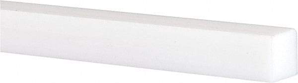 Made in USA - 2 Ft. Long x 1 Inch Wide x 1 Inch High, Virgin PTFE, Square Plastic Bar - White, +0.030 - 0.000 Tolerance - Strong Tooling