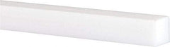 Made in USA - 6 Ft. Long x 1 Inch Wide x 1 Inch High, Virgin PTFE, Square Plastic Bar - White, +0.030 - 0.000 Tolerance - Strong Tooling