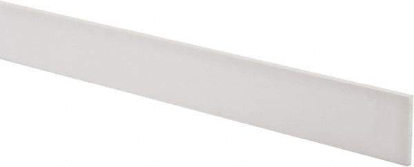 Made in USA - 3 Ft. Long x 1-1/2 Inch Wide x 1/8 Inch High, Virgin PTFE, Rectangular Plastic Bar - White, +/- 0.060 Tolerance - Strong Tooling