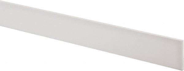 Made in USA - 4 Ft. Long x 1-1/2 Inch Wide x 1/8 Inch High, Virgin PTFE, Rectangular Plastic Bar - White, +/- 0.060 Tolerance - Strong Tooling