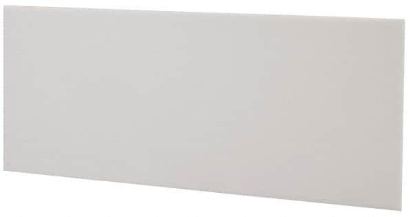 Made in USA - 2 Ft. Long x 4 Inch Wide x 1/8 Inch High, Virgin PTFE, Rectangular Plastic Bar - White, +/- 0.060 Tolerance - Strong Tooling