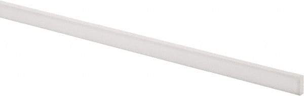 Made in USA - 4 Ft. Long x 1/2 Inch Wide x 3/16 Inch High, Virgin PTFE, Rectangular Plastic Bar - White, +/- 0.060 Tolerance - Strong Tooling