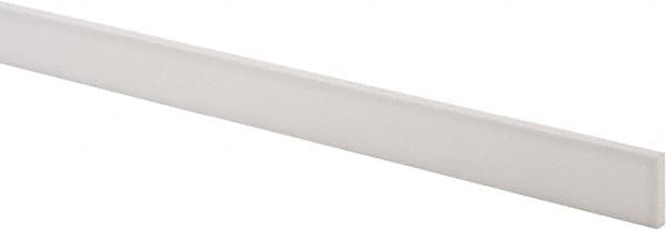 Made in USA - 2 Ft. Long x 1 Inch Wide x 3/16 Inch High, Virgin PTFE, Rectangular Plastic Bar - White, +/- 0.060 Tolerance - Strong Tooling