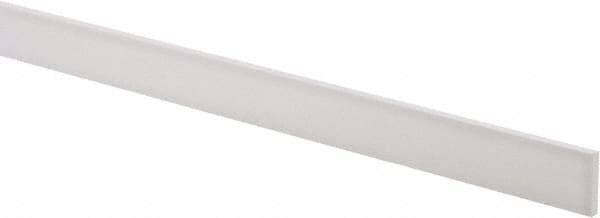 Made in USA - 3 Ft. Long x 1 Inch Wide x 3/16 Inch High, Virgin PTFE, Rectangular Plastic Bar - White, +/- 0.060 Tolerance - Strong Tooling