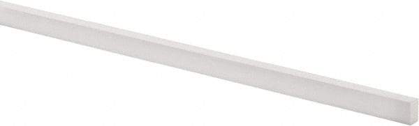 Made in USA - 3 Ft. Long x 1/2 Inch Wide x 1/4 Inch High, Virgin PTFE, Rectangular Plastic Bar - White, +/- 0.060 Tolerance - Strong Tooling