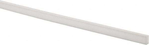 Made in USA - 4 Ft. Long x 1/2 Inch Wide x 1/4 Inch High, Virgin PTFE, Rectangular Plastic Bar - White, +/- 0.060 Tolerance - Strong Tooling