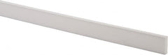 Made in USA - 2 Ft. Long x 1 Inch Wide x 1/4 Inch High, Virgin PTFE, Rectangular Plastic Bar - White, +/- 0.060 Tolerance - Strong Tooling